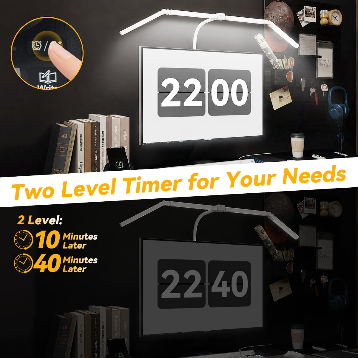 Adjustable LED Desk Lamp with Clamp & Remote (White)