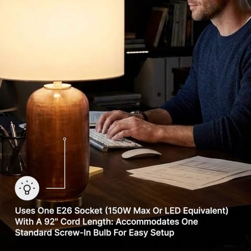 Farberman Amber Glass Table Lamp (Amber / Table Lamp)