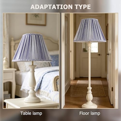 Lamp Shades White Blue Polyester Set of 2 6.5"×13"×10.5" Bell Shade (Blue-2 Pack / 6.5*13*10.5in)