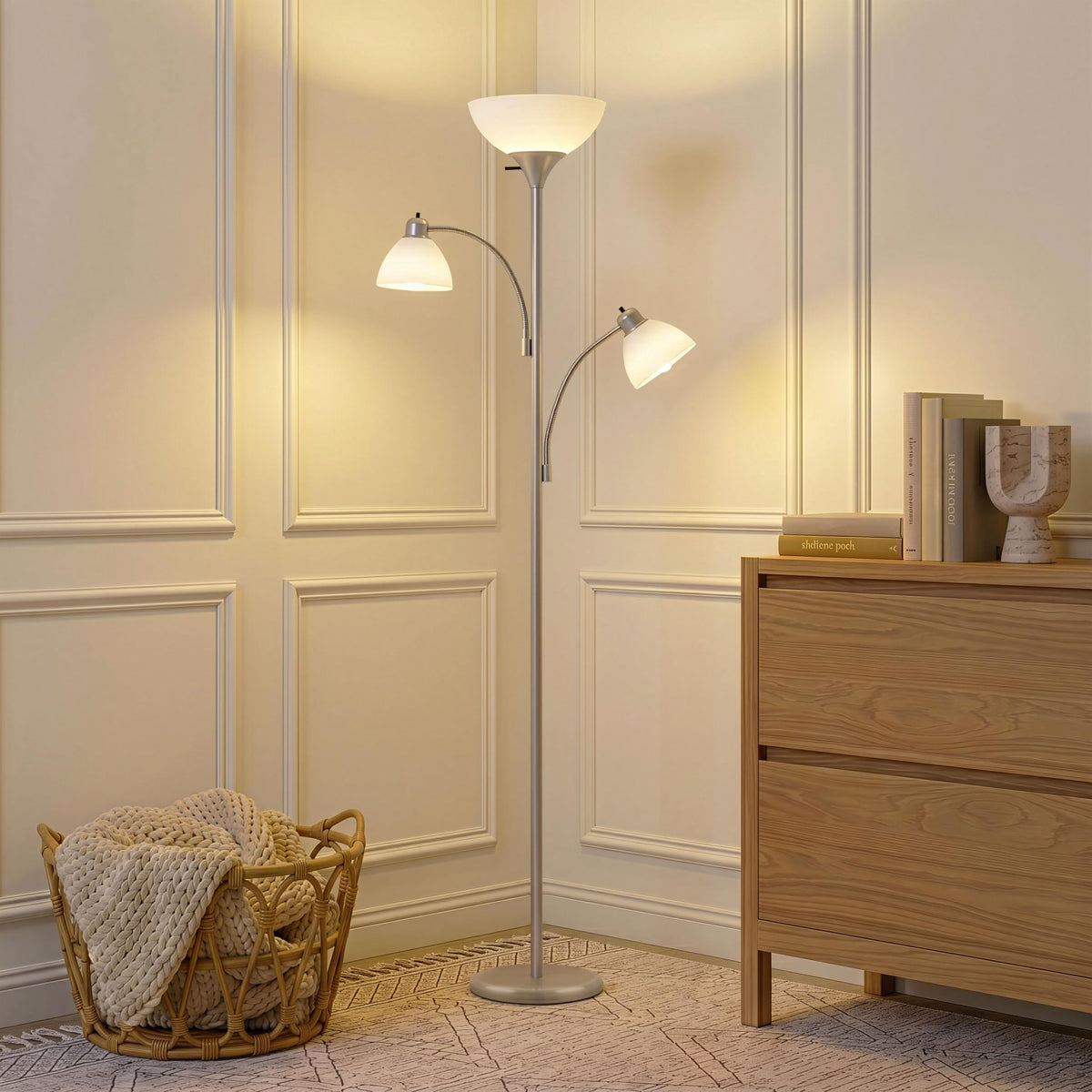 Sky Dome Double LED Floor lamp (Platinum Silver)