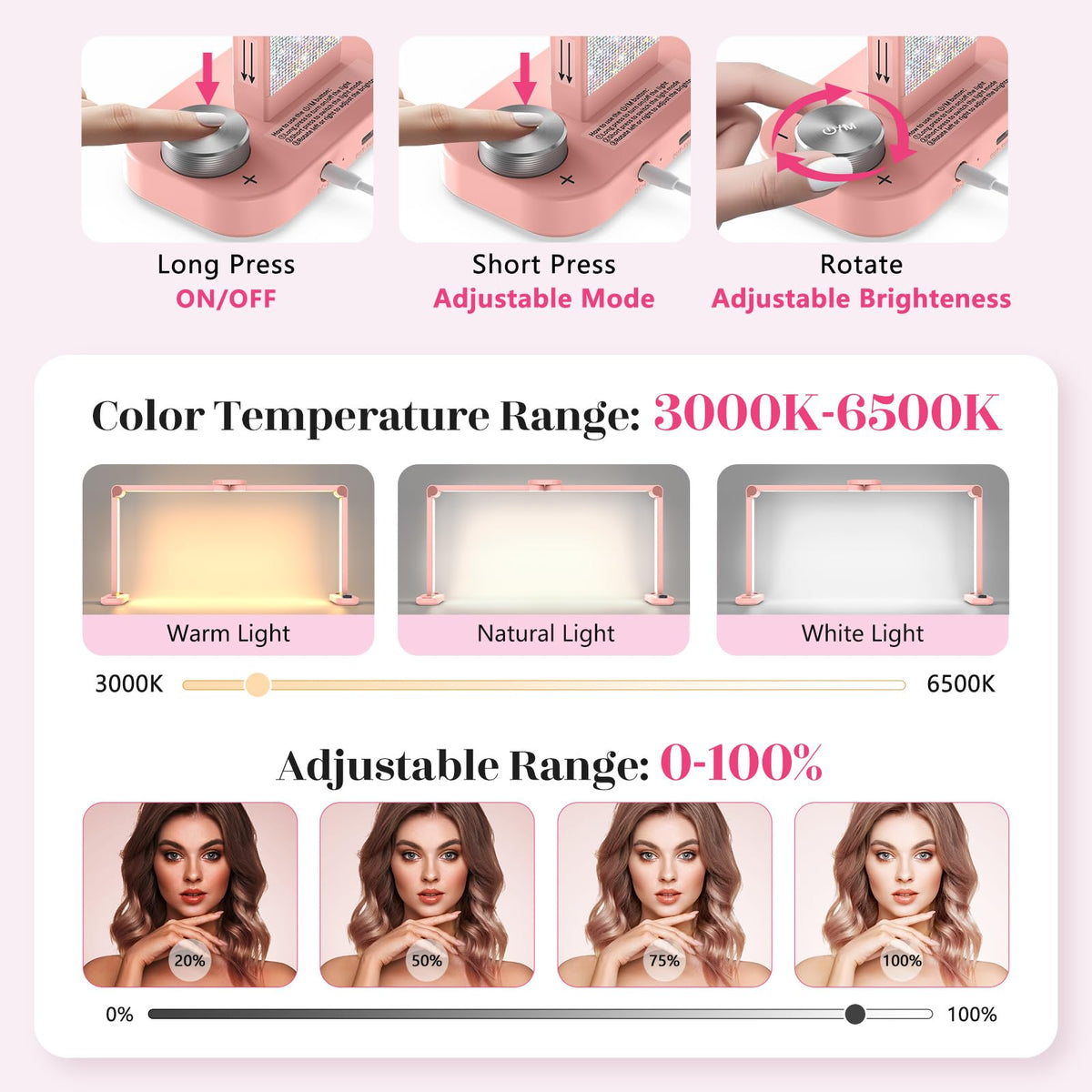 Large Half Moon Light (Pink Diamond)