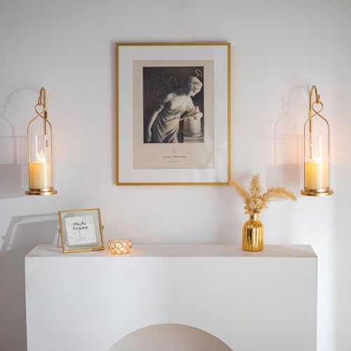 Gold Candle Sconces Set of 2 (Gold)