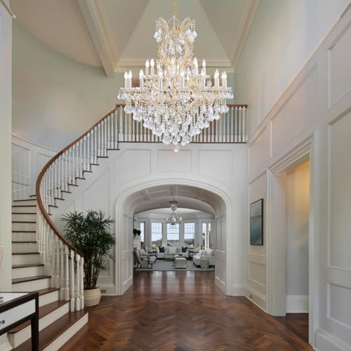 Gold Large Crystal Chandelier (24-Light/Gold)