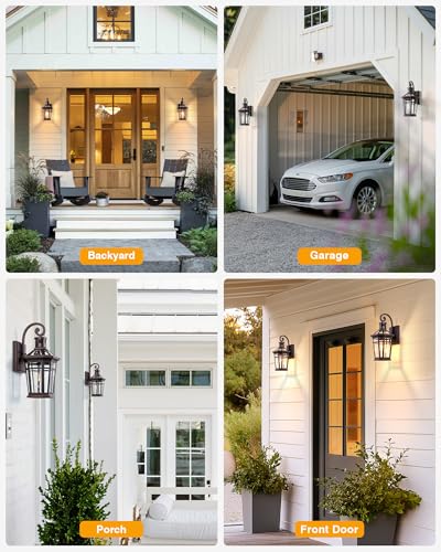 Motion Sensor Porch Lights Outdoor Wall Mount (Oil Rubbed Bronze(Gold Trim) / 1-pack)