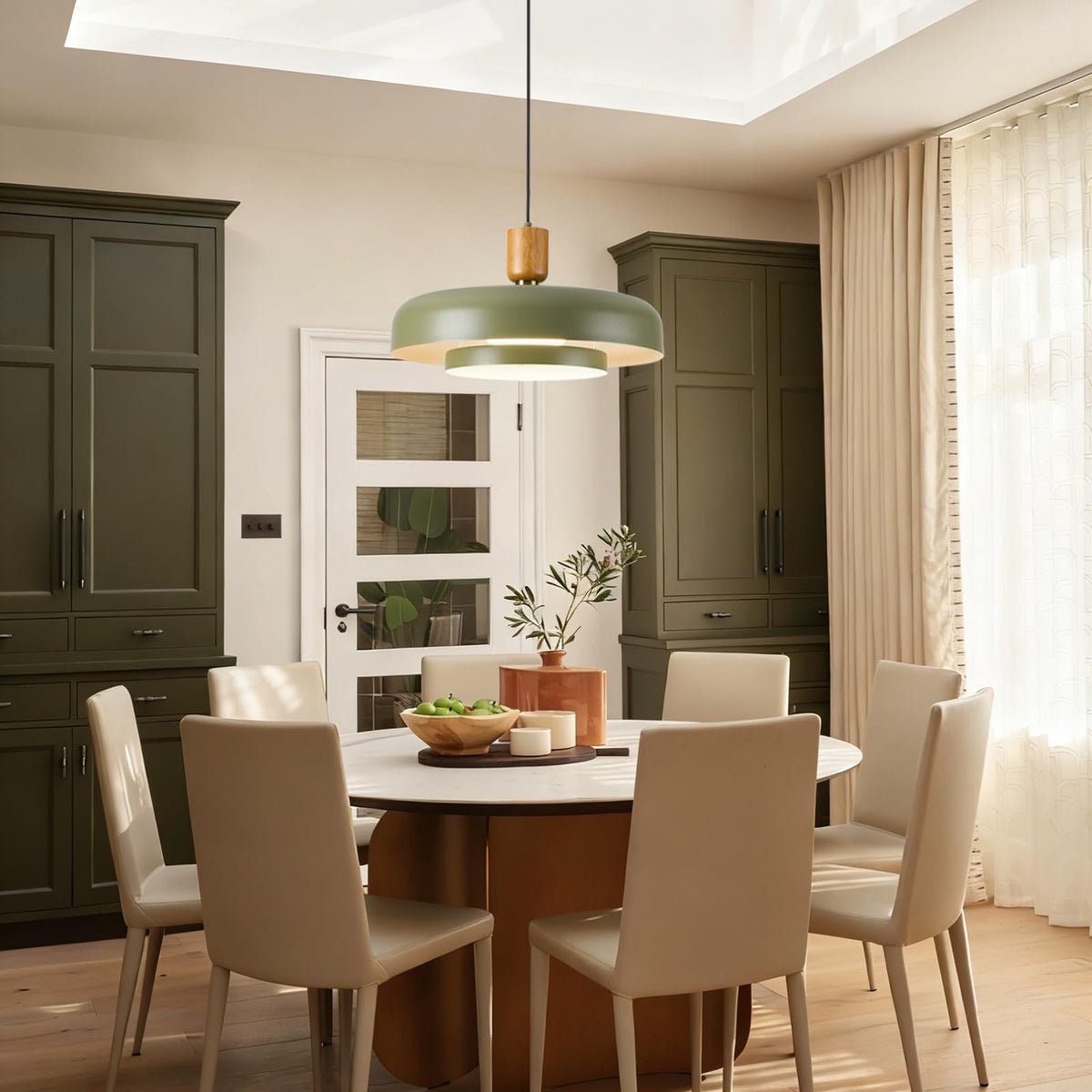 Mid Century Pendant Light 19.68" (Olive Green)
