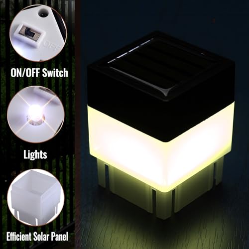 30 Pack Solar Post Cap Lights (Warm Yellow)