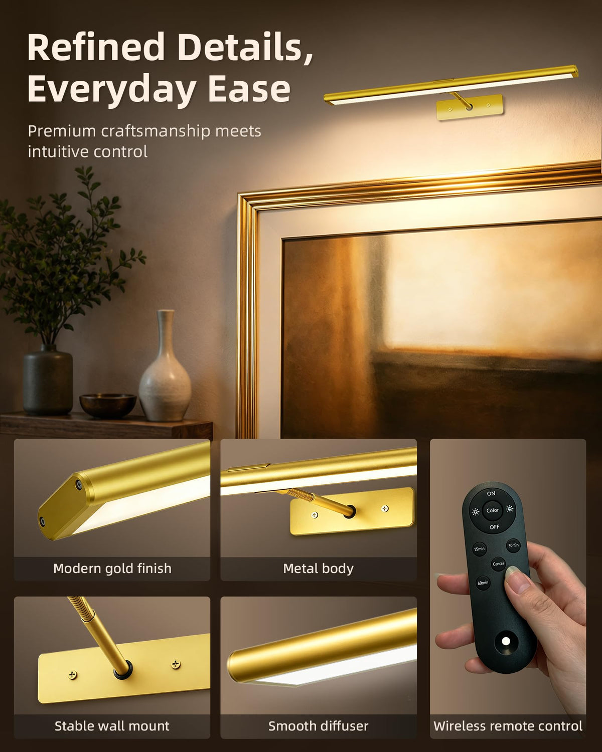 Picture Light for Wall (Gold / 16inch)