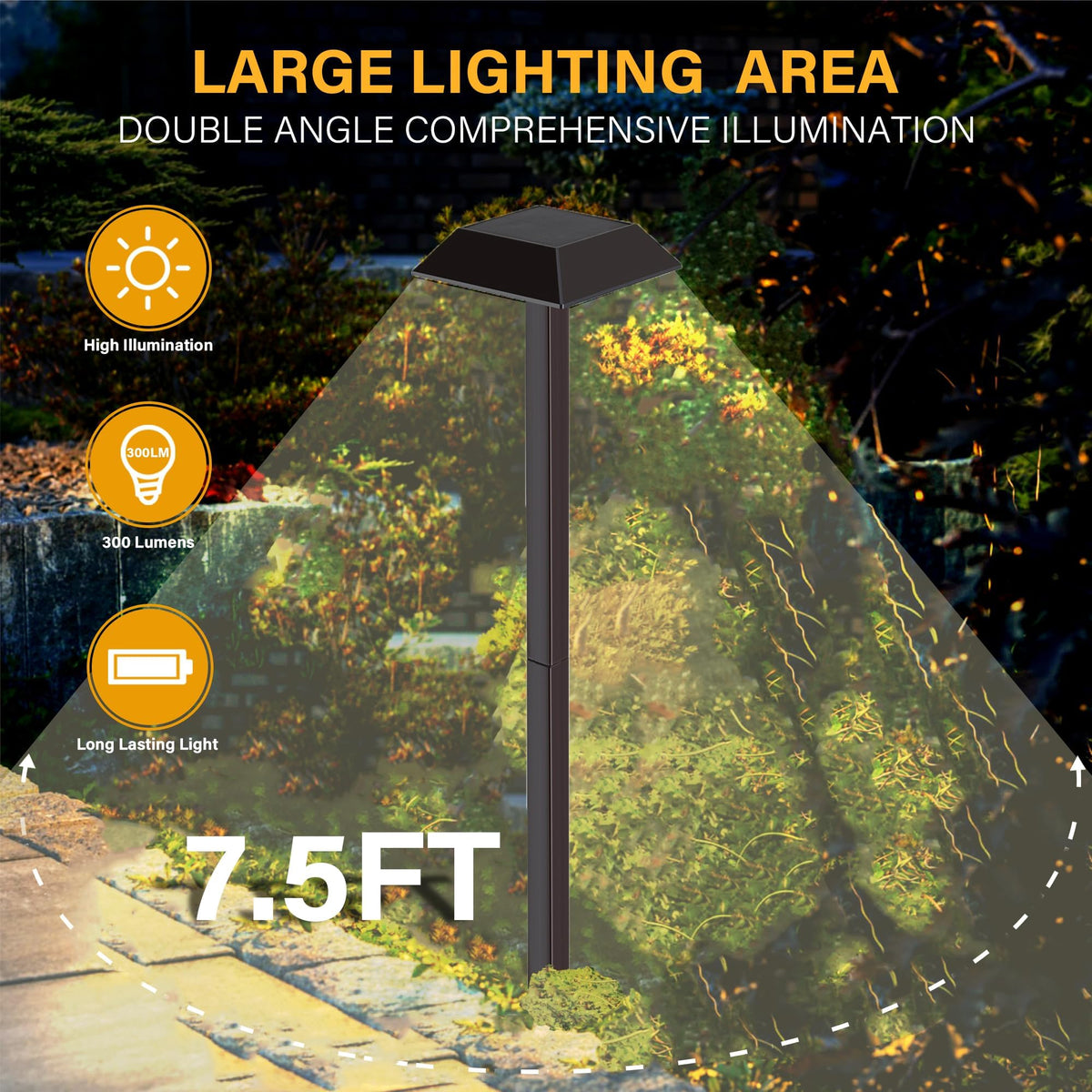 300 LM Solar Landscape Lights Outdoor (Landscape Lights-6 Pack)