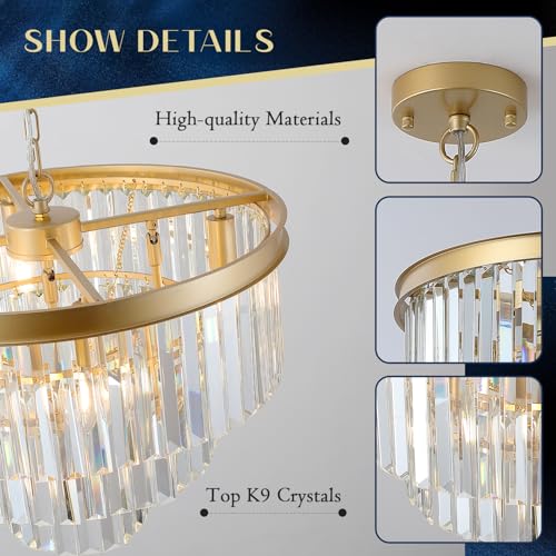 Modern Crystal Chandeliers Luxury Round Chandelier Light Fixture