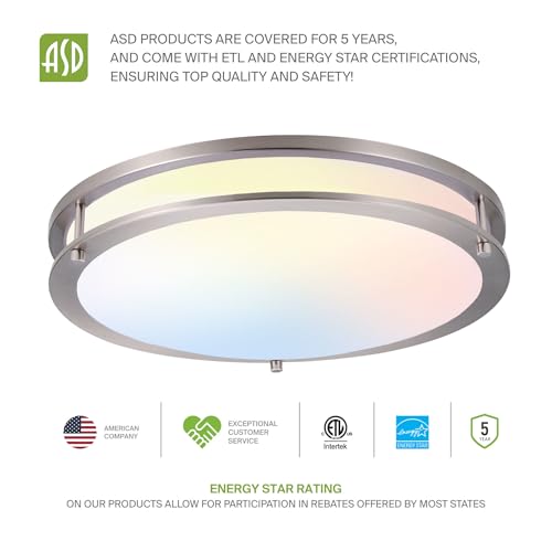 LED 16" Round Flush Mount Lighting (Brushed Nickel)