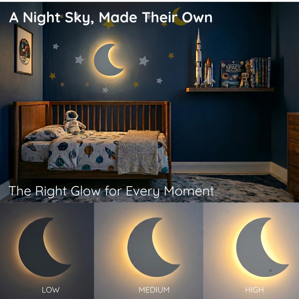Moon Wall Light for Moon and Stars Decor (Moon)