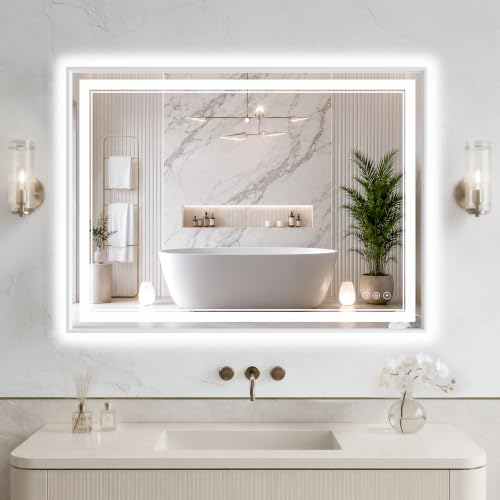 30"x40" LED Bathroom Mirror with Lights (White / 40"L x 30"W)