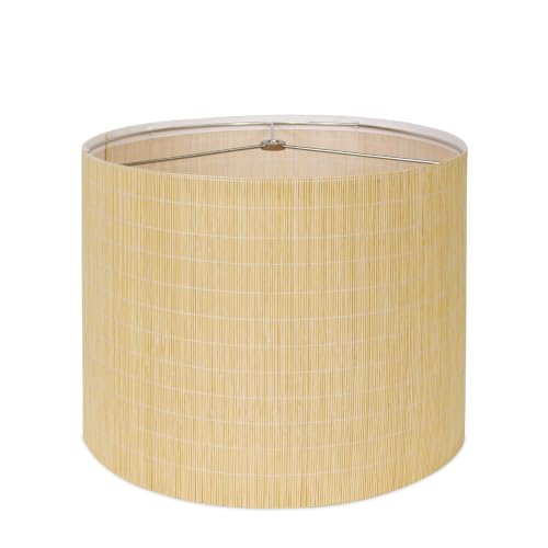 Handwoven Bamboo Lampshade for Table Lamp (Natural Bamboo - Drum)