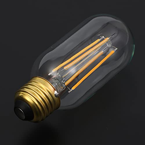 E26 LED Bulb 6W Equivalent E26 Bulb 60 watt Warm White 2700K Amber E26 Edison Bulb dimmable AC120V 600lm Tubular T14 T45 LED Bulb for Pendant (6w=60w 2700k 600lm Amber Warm White)