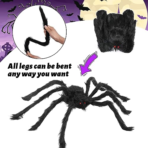 Halloween Spider Web Outdoor Decorations (Purple+Orange / with giant spider)