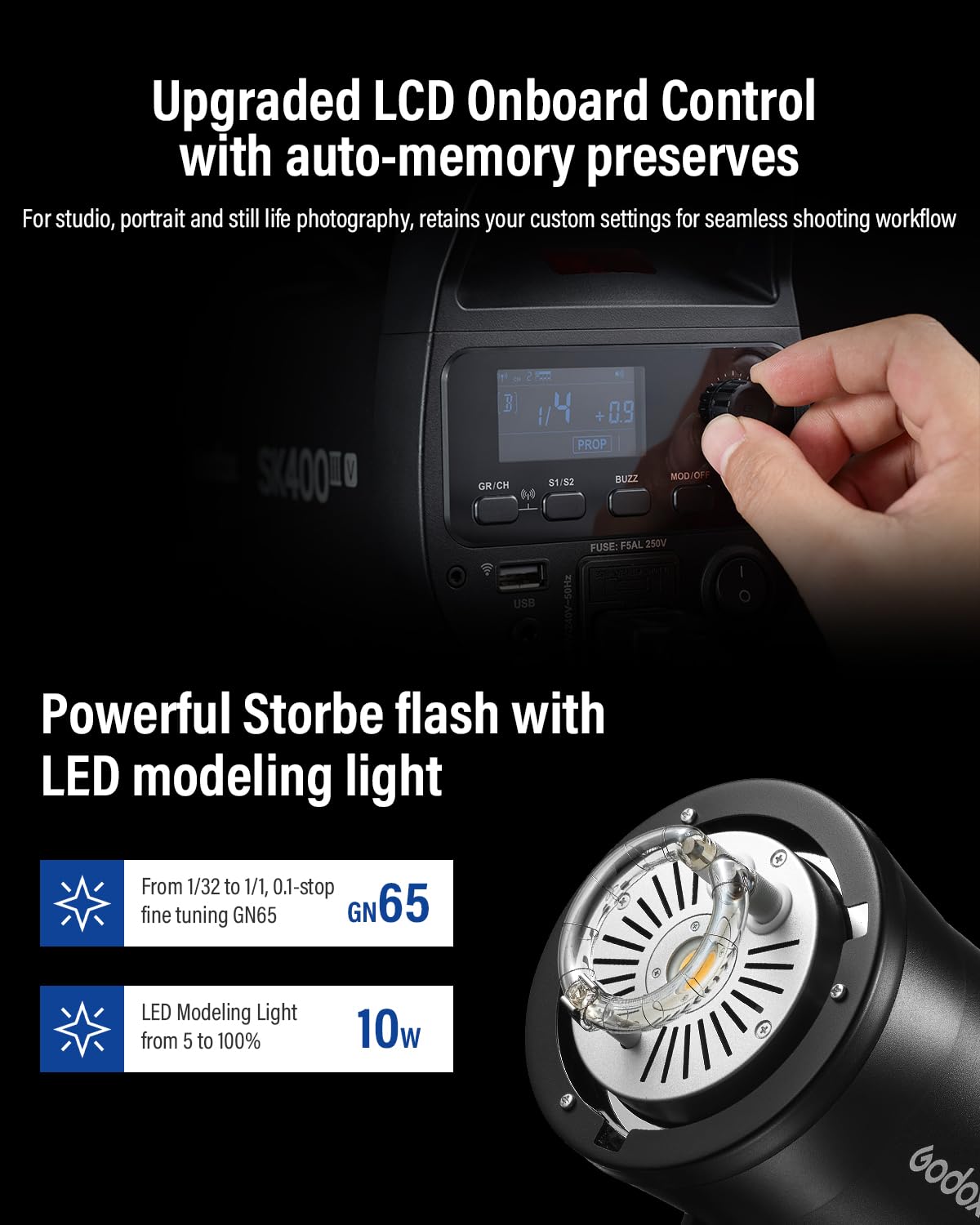SK400IIIV Studio Strobe Light with Reflector Kit