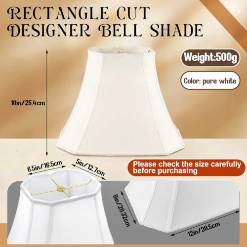 Set of 2 Bell Lamp Shade 5" x 6.5" Top 8" x 12" Bottom 10" High (5" x 6.5" Top 8" x 12" Bottom 10" High / White)