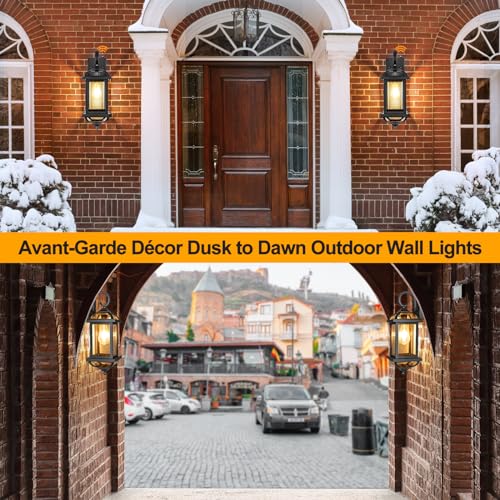 Dusk to Dawn Outdoor Lighting Modern Black 18” Enclosed Bottom (Modern Matte Black / Dusk to Dawn Sensor)