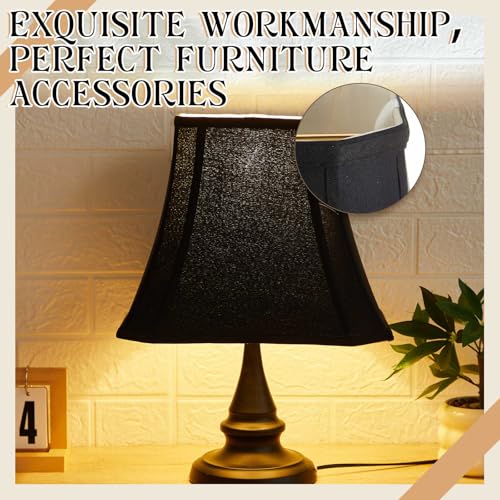 Set of 2 Bell Lamp Shade 7.5" Top x 12" Bottom x 10.25" High (7.5" Top x 12" Bottom x 10.25" High / Black)