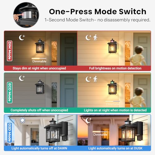 Porch Light with outlet (Black / 1-pack)