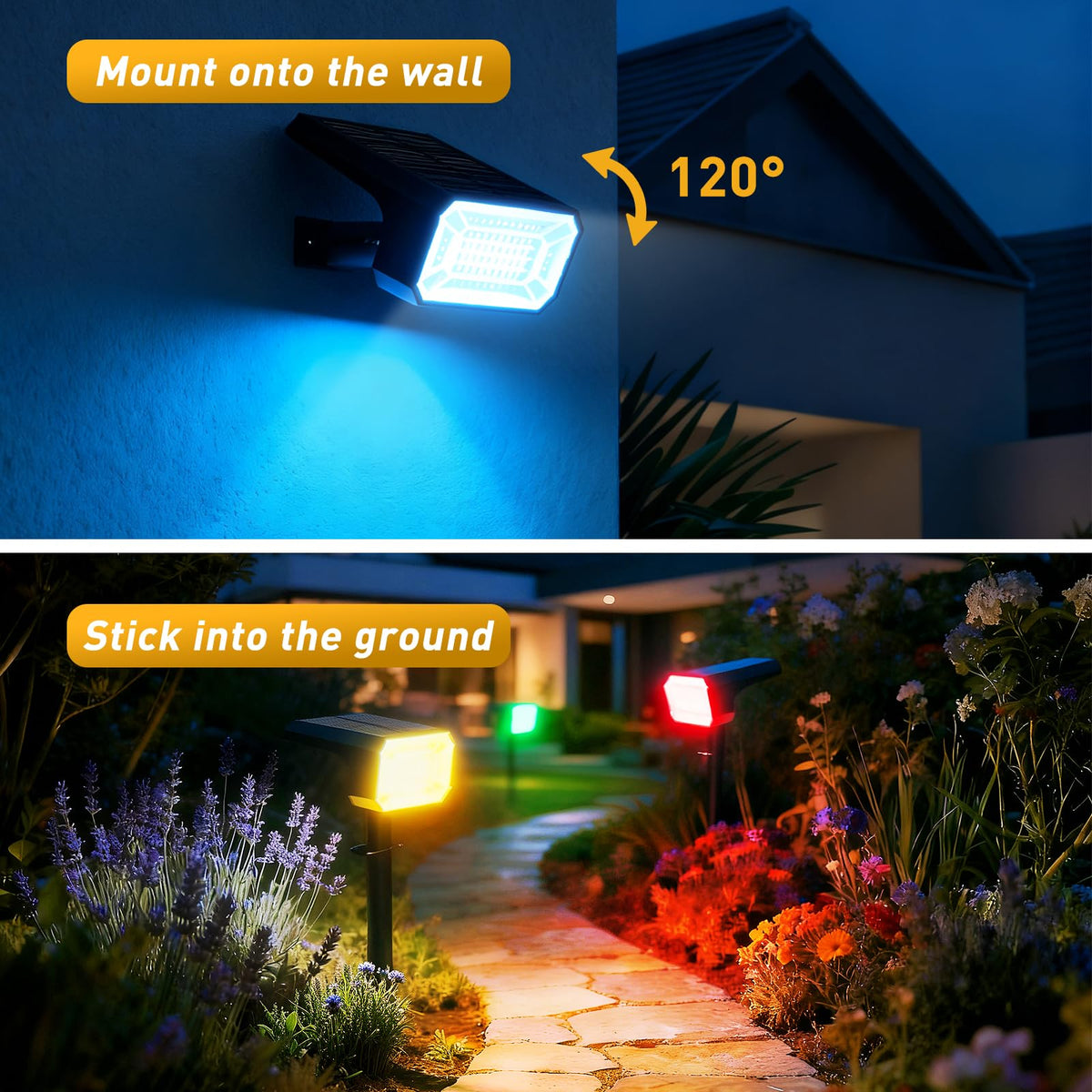 Solar Color Changing Spot Lights Outdoor (Colored)