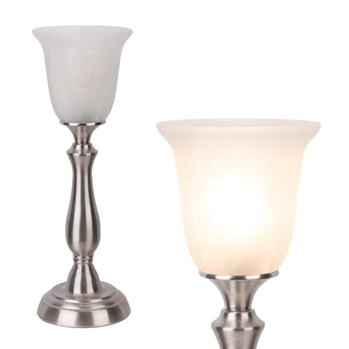 Farmhouse Table Lamp for Living Room (Brushed Nickel)