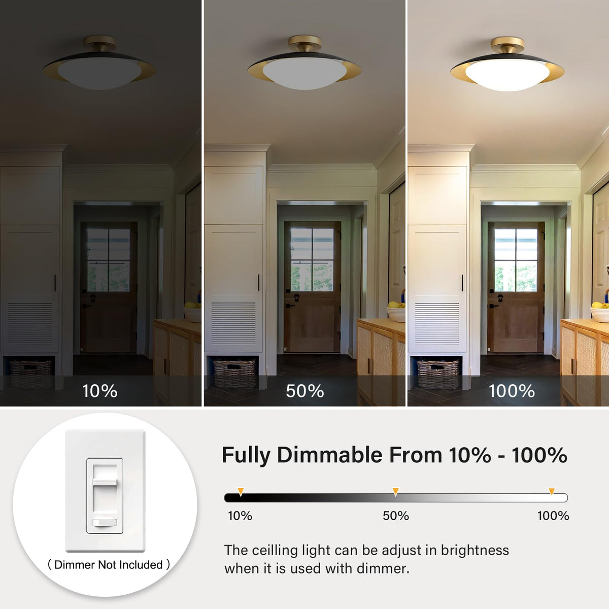 Dimmable Modern Mid (15.7IN / Black)