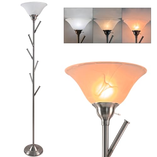 Tall Floor Lamp for Living Room (Brushed Nickel)