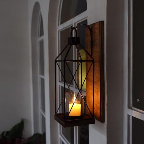 Wall Candle Sconces Set of 2 (Dark Brown)