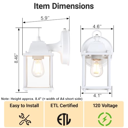 Outdoor Wall Light Fixture (White / 1-Pack D2D)