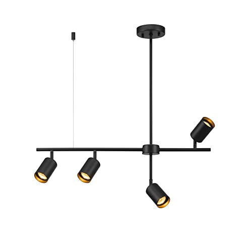 64000048 4 Light Adjustable Height Track Lighting (Black, Adjustable (4-Light))