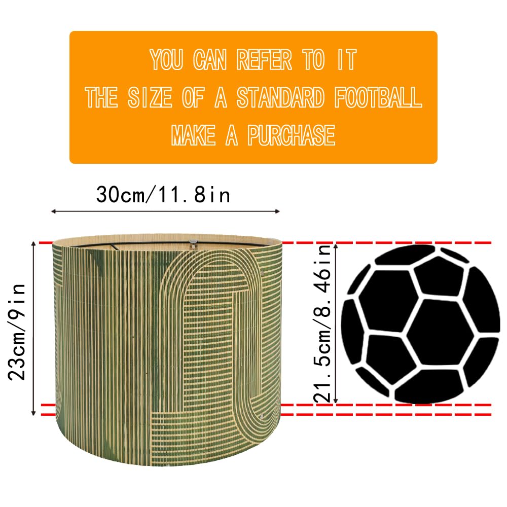Modern lamp Shade Bamboo Material Abstract Art Deco 11.8 * 9.05Inch (Green & Abstract Arch)