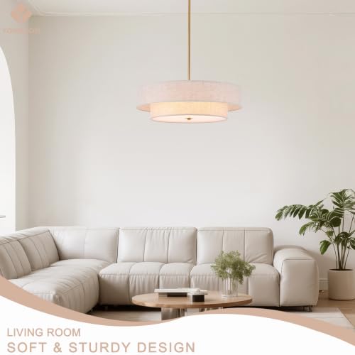 Modern Linen Drum Chandelier