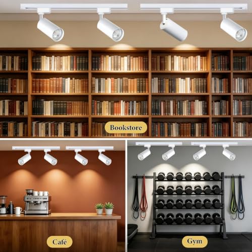 Plug in LED Track Lighting Kit H Type 4000K 2PCS 20W White (1.4FT Track Kit)