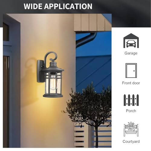 Outdoor Porch Light Wall Mount (1 Pack Clear Glass / Medium)