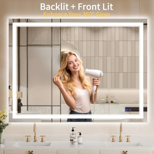 36"x48" LED Bathroom Mirror with Lights (36"L x 48"W)