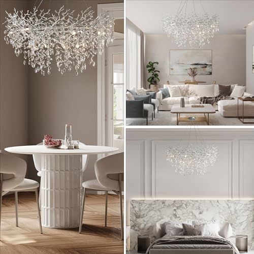 47" Silver Tree Branch Chandelier (Silver / Round-D47.2")