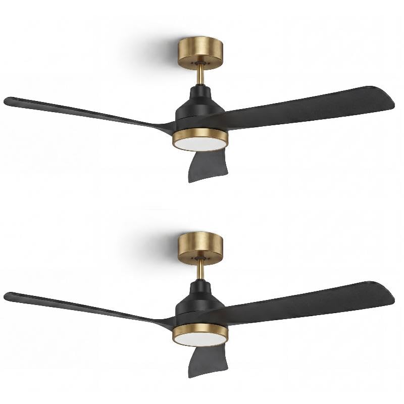 2 Pack 52 Inch Ceiling Fan with Lights (black & gold / 52 Inch)