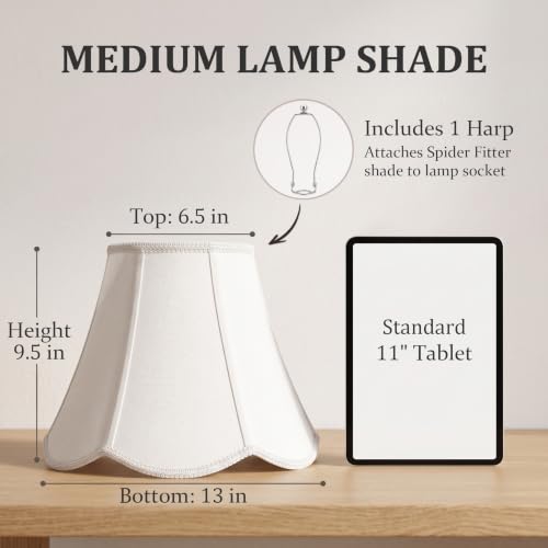 1 Pack White Scalloped Lamp Shade (White)