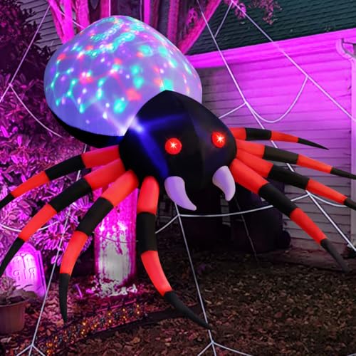 Halloween Inflatable Spider Outdoor Decoration with Magic Light