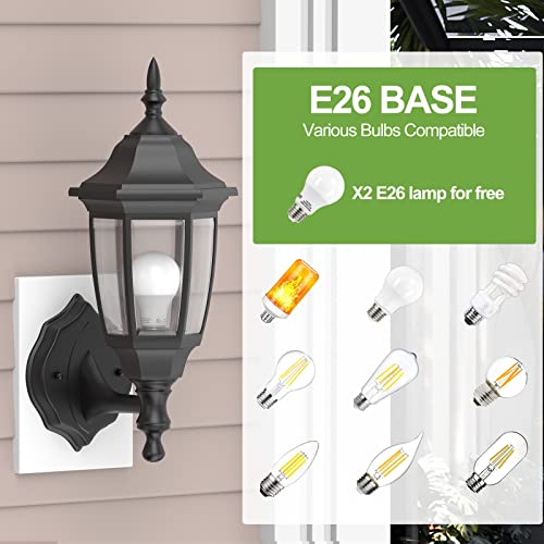 Plastic Outdoor Wall Light Fixtures (Black / No Sensor-Plastic)