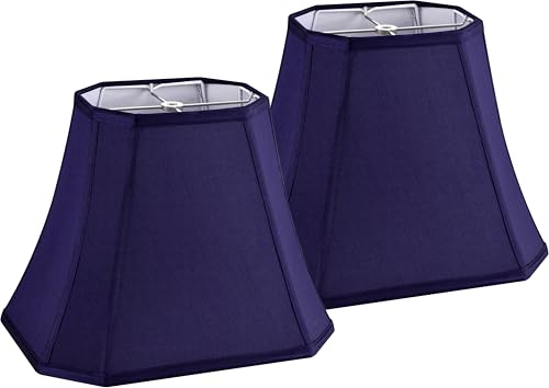 Rectangular Blue Lamp Shades for Table Lamps (8 x 14 x 11 inches - 2 Pack / Blue)