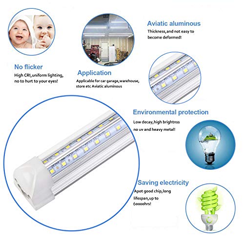 8FT LED Shop Light Fixture (8ft-6500k-10pack)