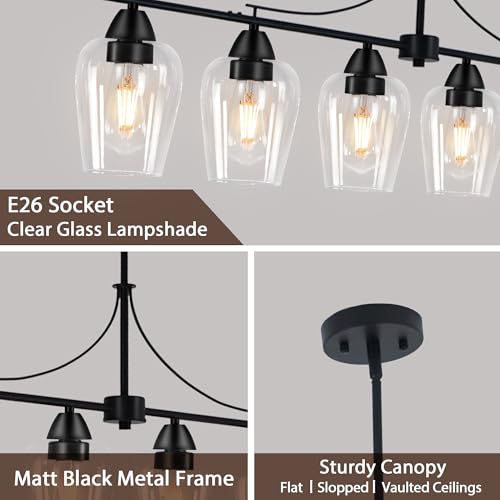 Dining Room Light Fixtures over Table 45" Farmhouse Kitchen Island Lighting (6 Light)