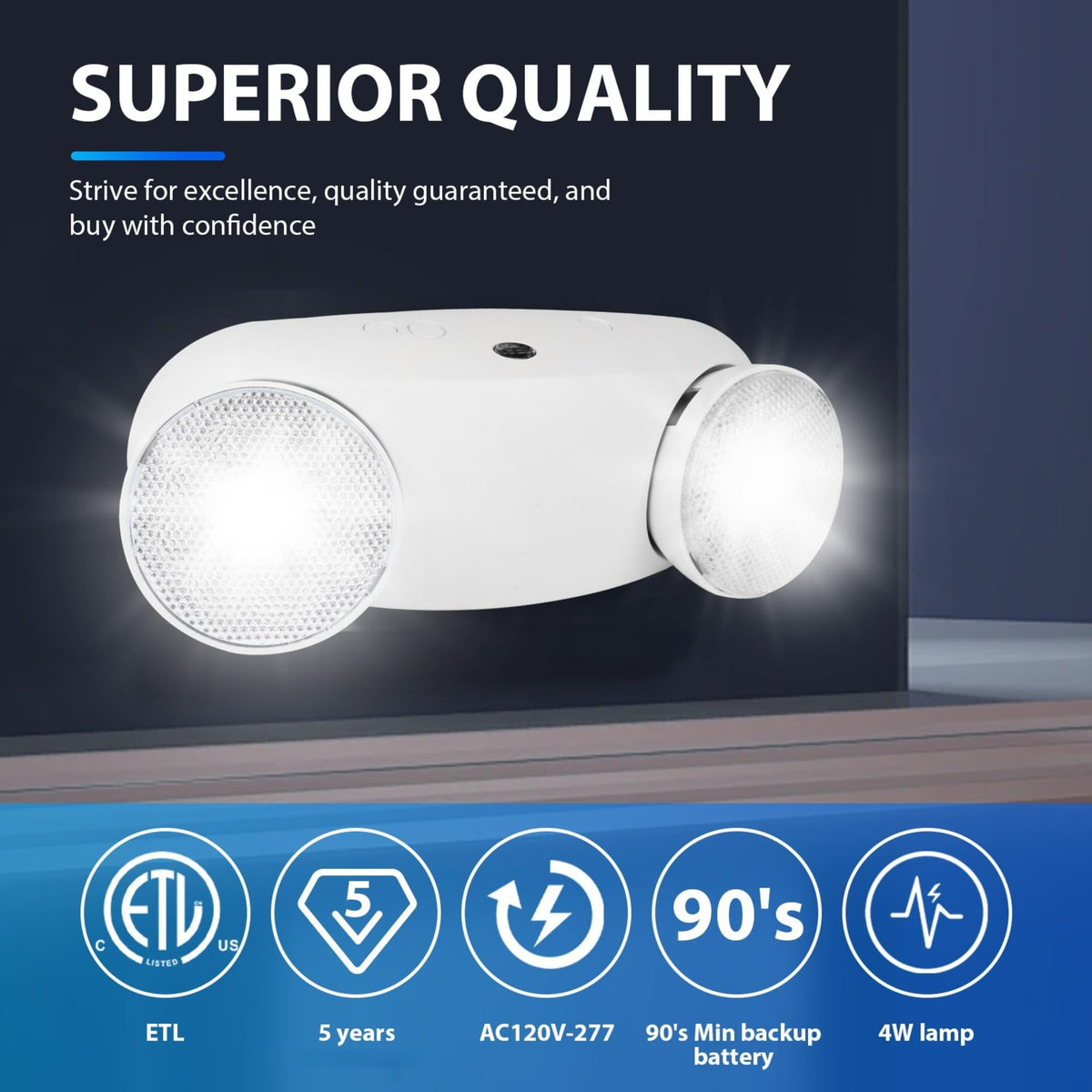 6 Pack Commercial LED Emergency Light (6 PACK)