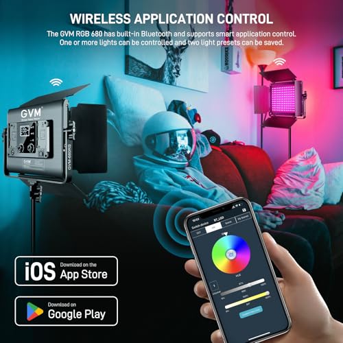 GVM RGB LED Video Light with Lighting Kits