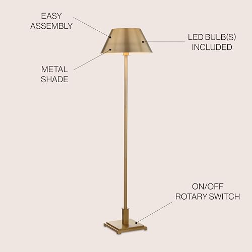 Roxy Floor Lamp Modern Metal 60" Standing Tall (Brass Gold)