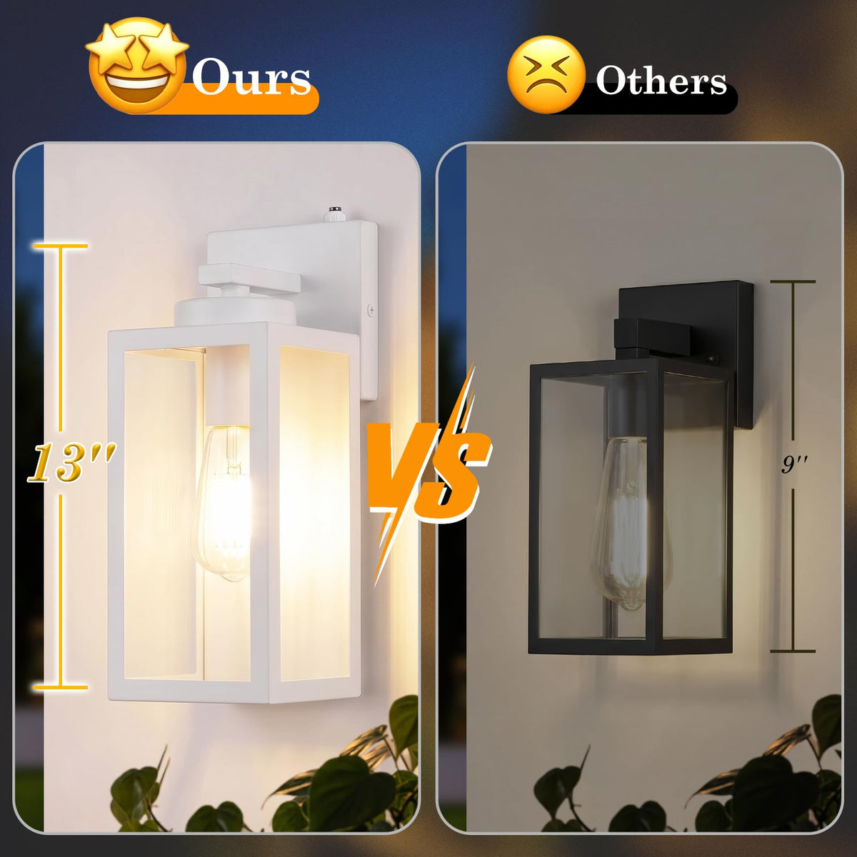 Upgraded Dusk to Dawn Outdoor Wall Lights (White(Dusk to Dawn Sensor) / 12.8 inch)