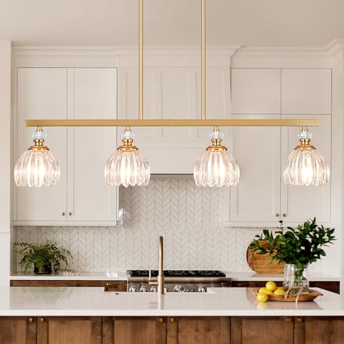 Gold Island Light for Kitchen (4-Light / Gold)