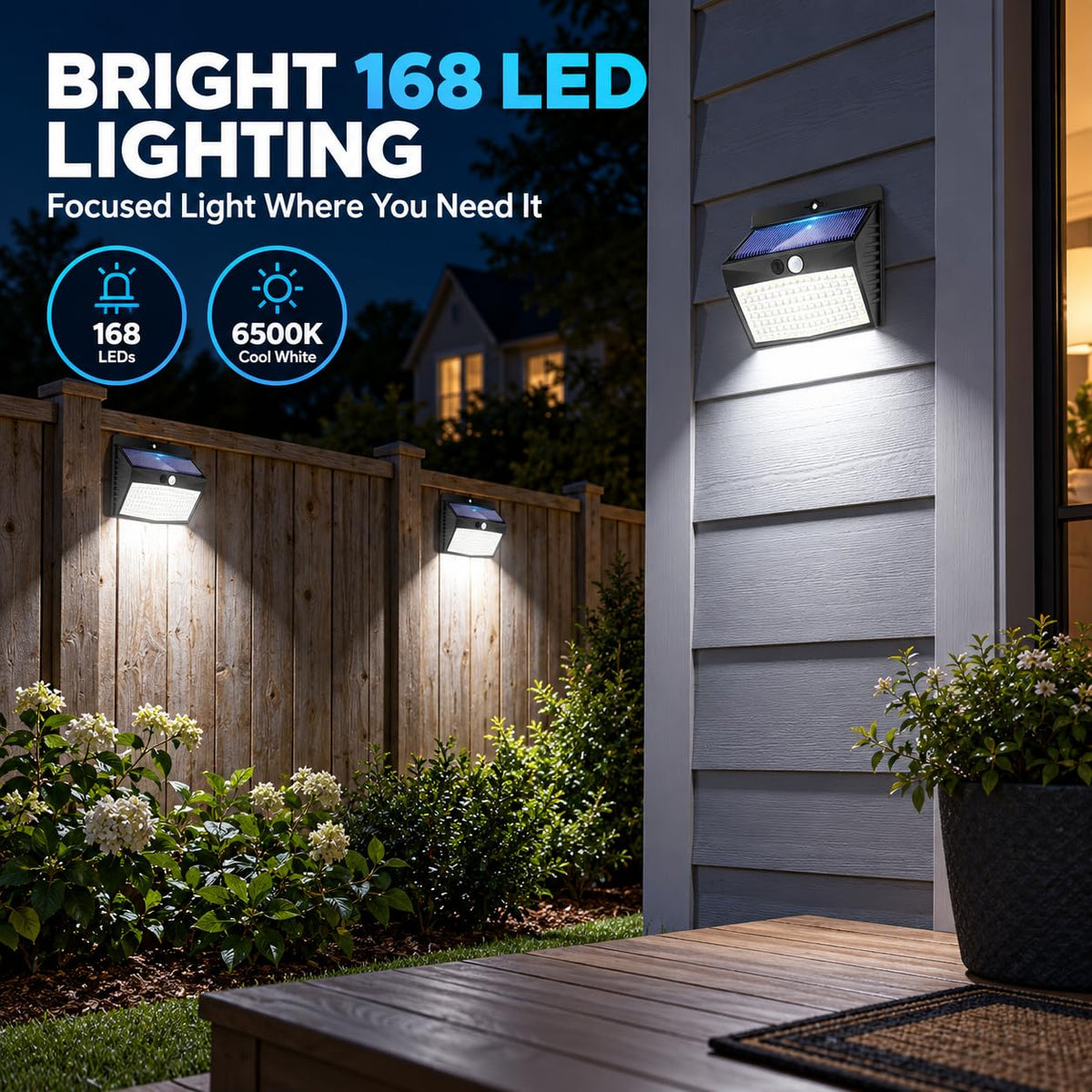 Solar Motion Sensor Outdoor Light 2 Pack
